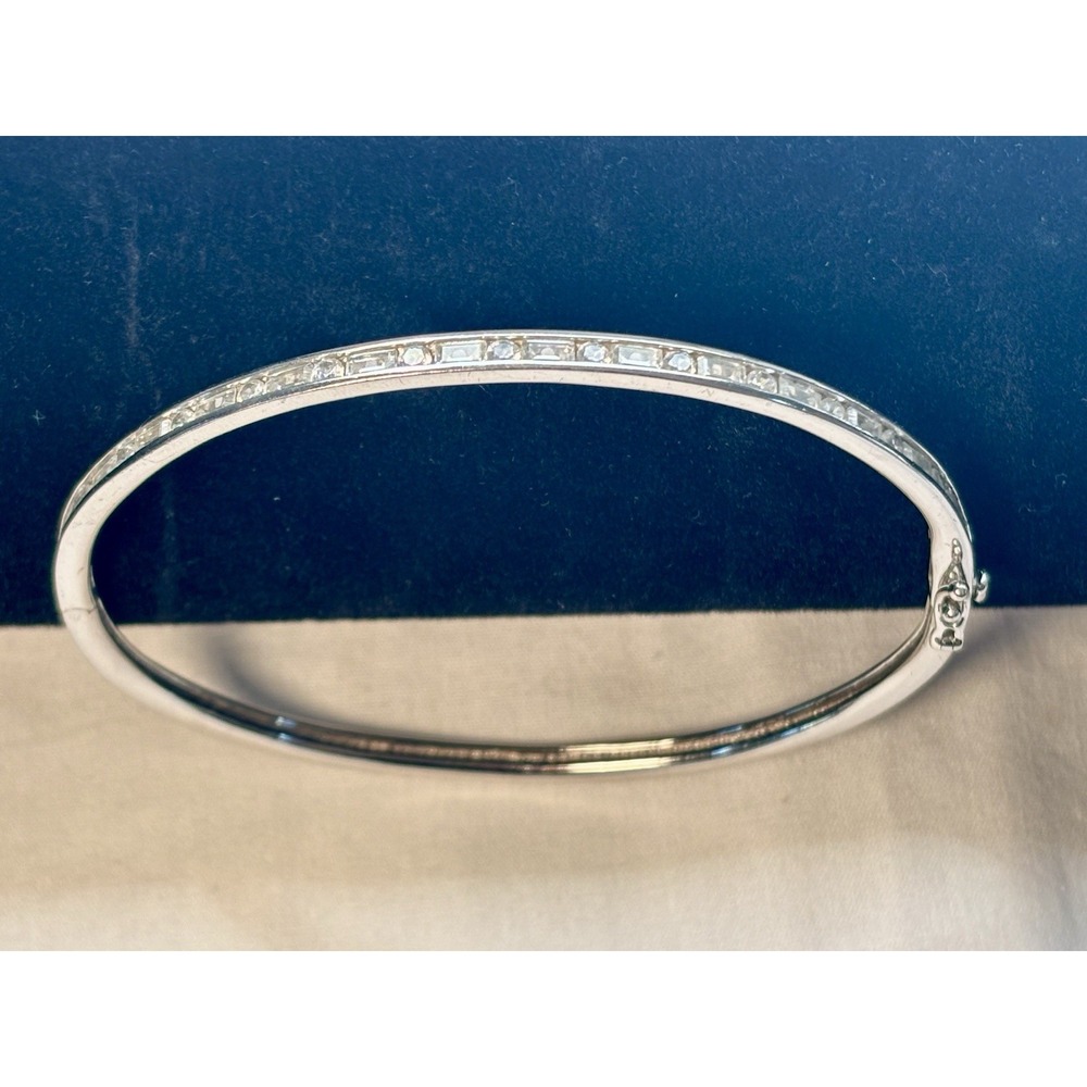 Sterling Silver & CZ QVC Ephinany Bangle Bracelet - Picture 3 of 14